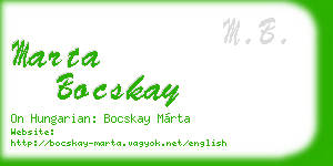 marta bocskay business card